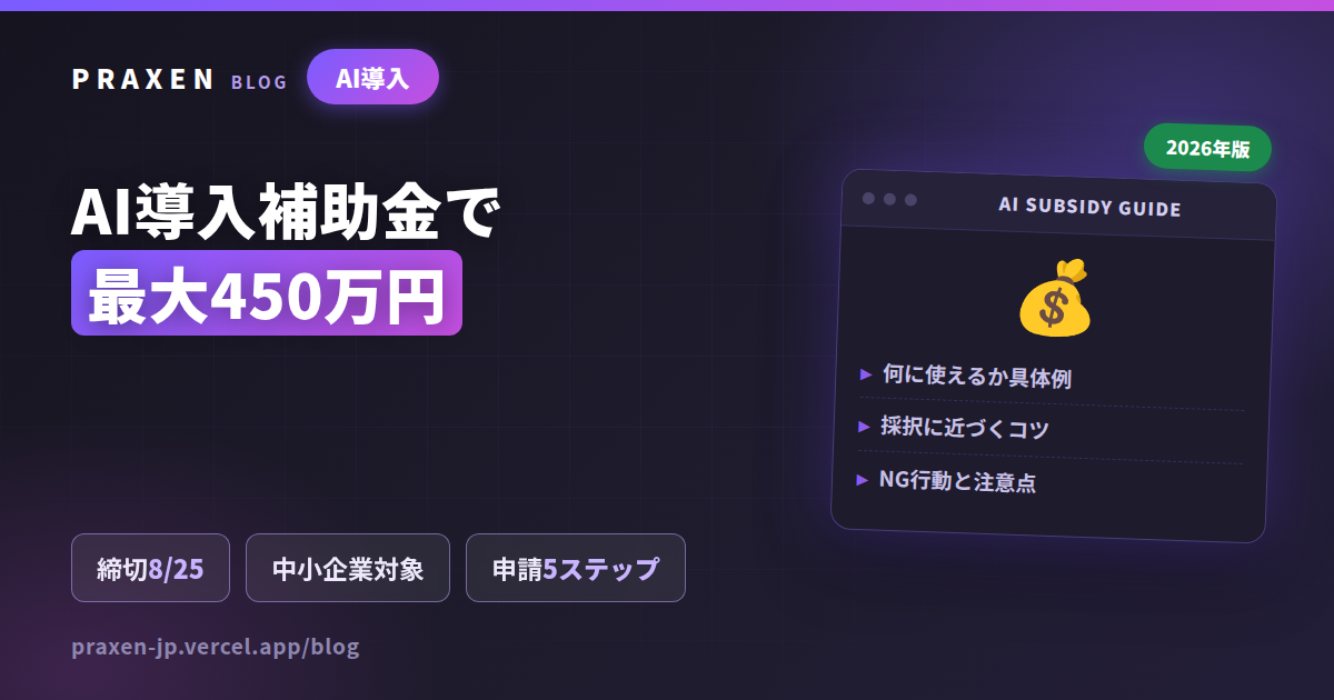 デジタル化・AI導入補助金2026完全ガイド 記事のアイキャッチ画像